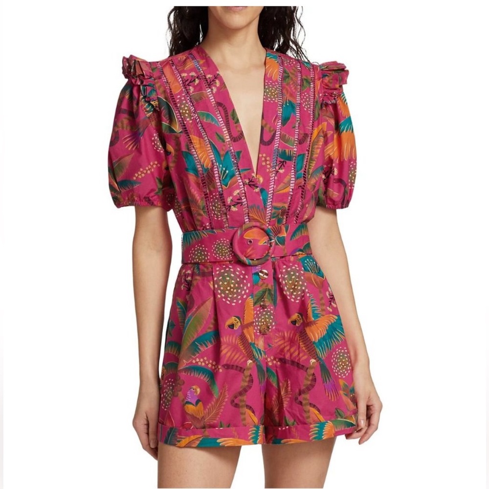 Pink Macaw Party Organic Cotton
Romper - FARM Rio. Size M